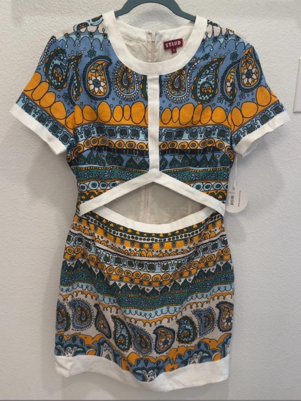 STAUD NWT Ibiza Cutout Mini Dress
